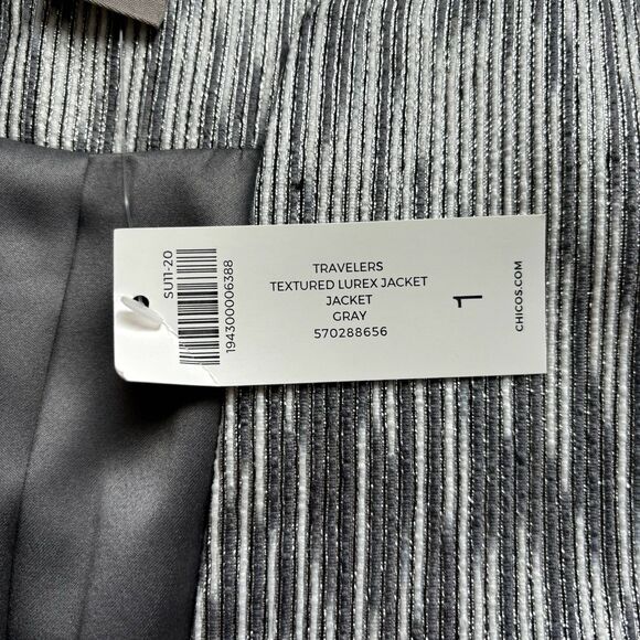 Chico's Light Gray Textured Blazer - Picture 5 of 11